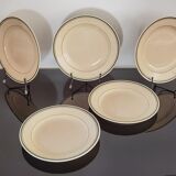 Set of semi-hollow ceramic plates from St Amand