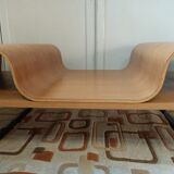 Curved wooden coffee table