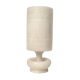 Alabaster lamp with fabric cable and vintage accessories