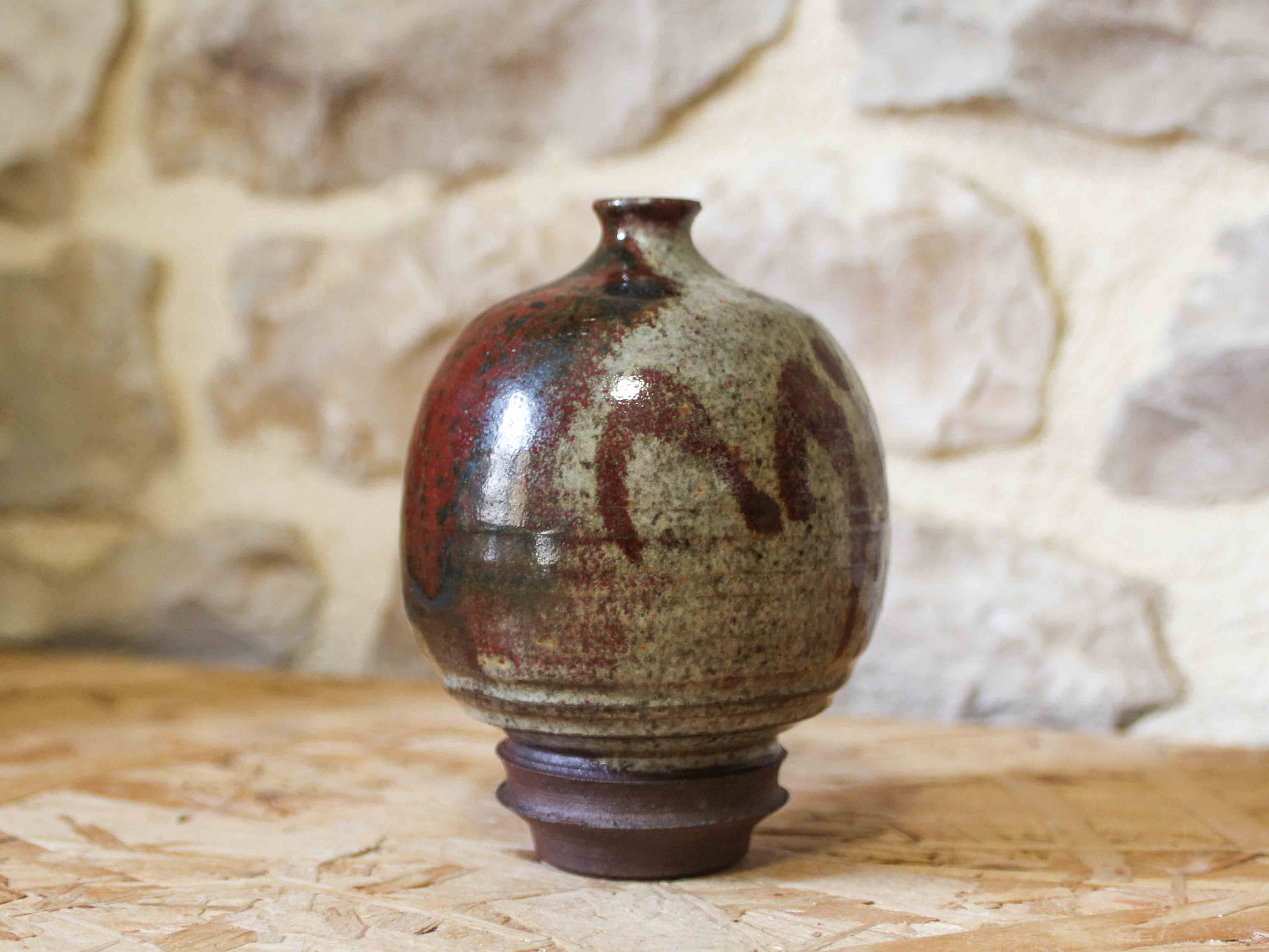 Small glazed stoneware vase Alain Bresson