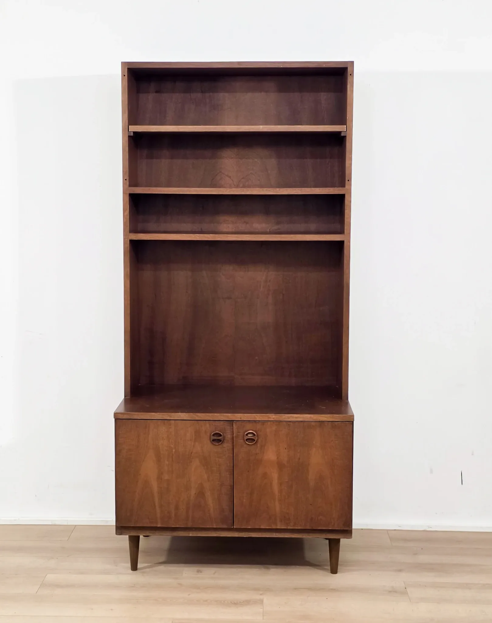 Scandinavian solid wood library, Mid-Century style, 1960s