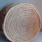 Vintage round straw basket