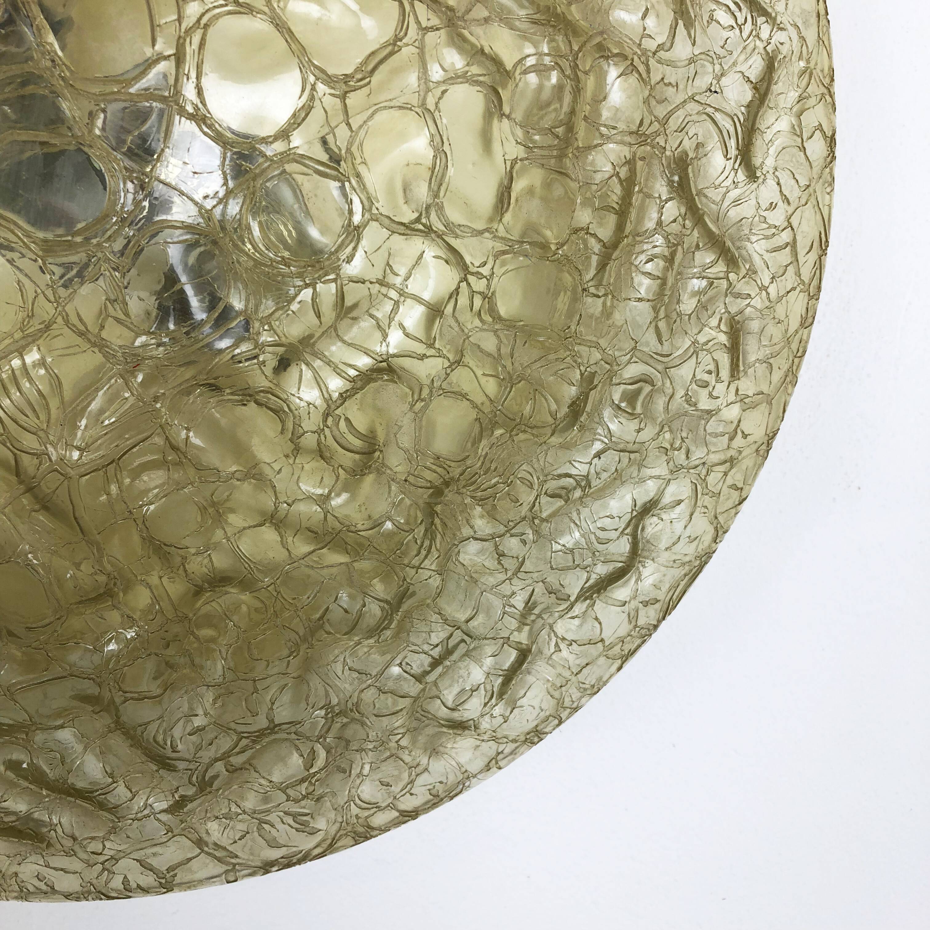 Modernist glass and metal ceiling light by Doria Lights, 1970s, Germany