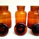Set of 3 vintage brown pharmacy bottles