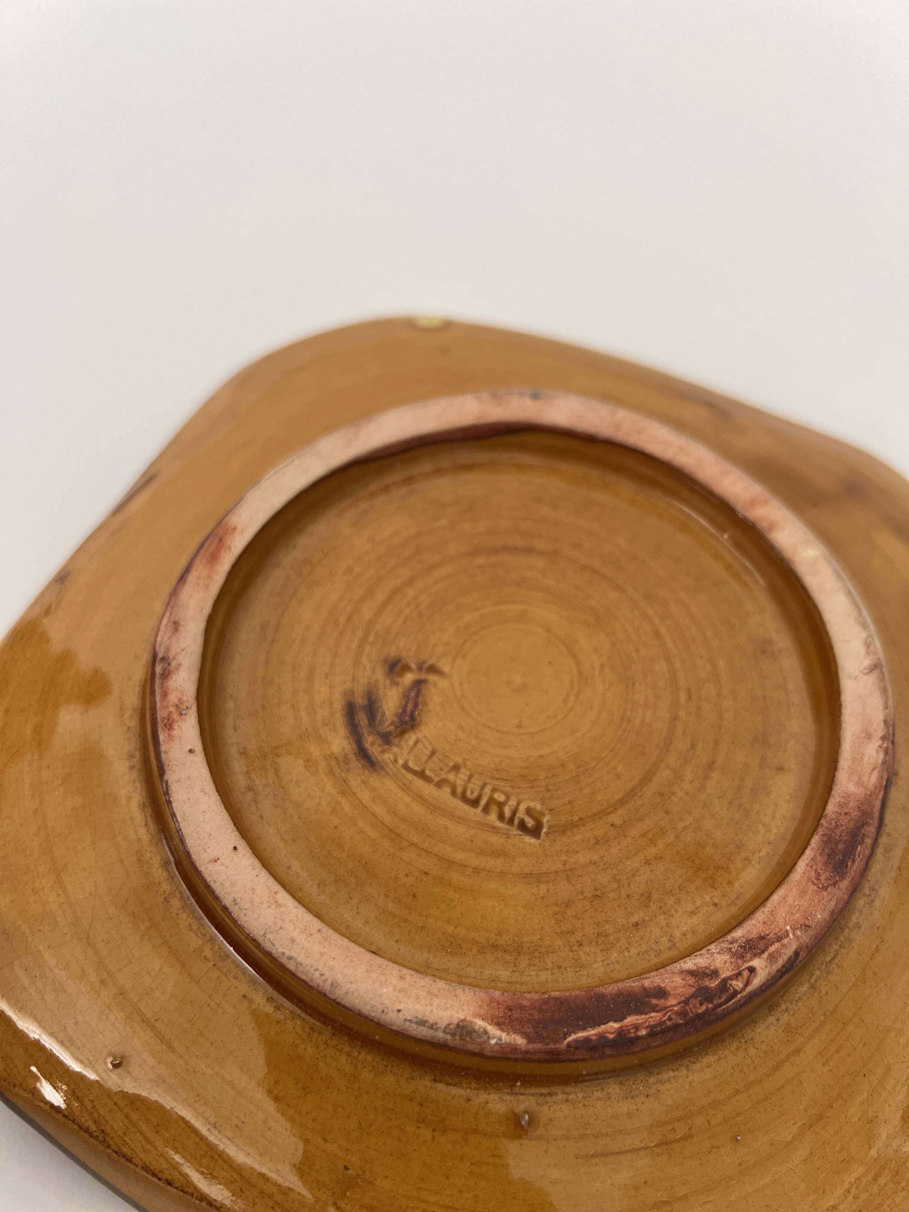 Ceramic bowl emptier signed Vallauris, France 1950