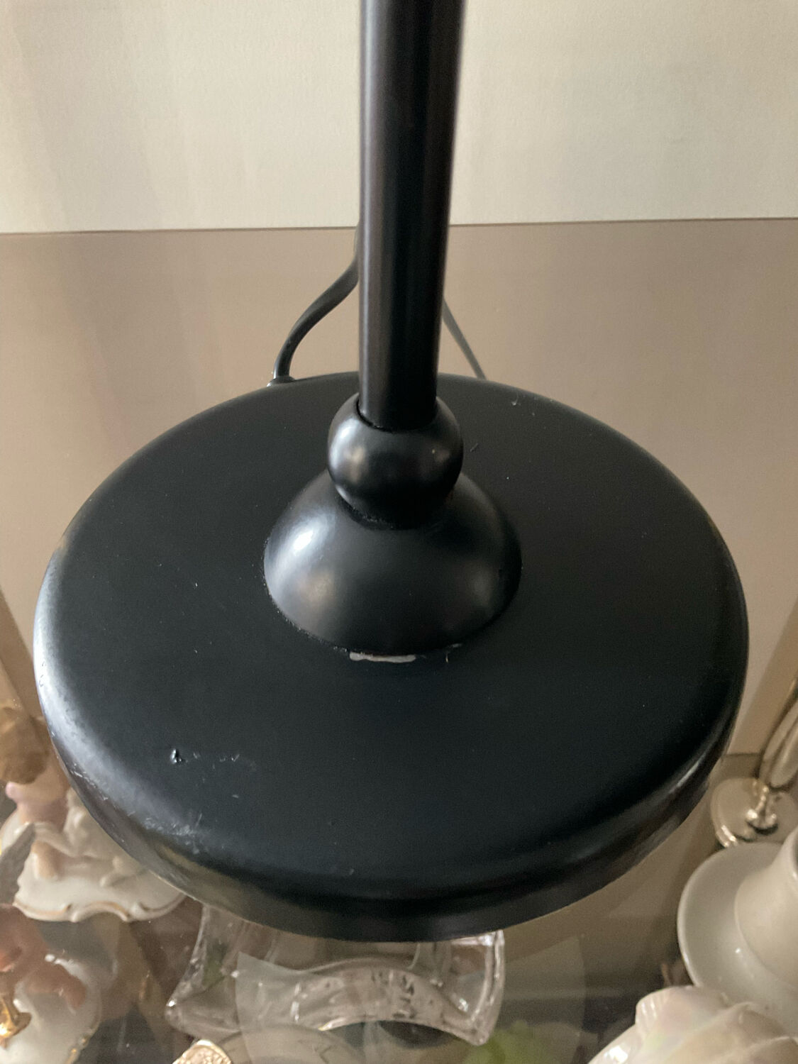 Vintage lamp from the 80s in black metal and glass paste