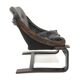 Fauteuil scandinave en cuir Suède 1960