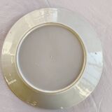 Yellow porcelain plate with saturated and vivid colors. Handmade in Japan