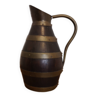 Old wooden wine cider pitcher signed lestage tonnelier de nancy france