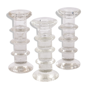 ensemble vintage de 3 chandeliers en verre iittala design by timo sarpaneva années 1960