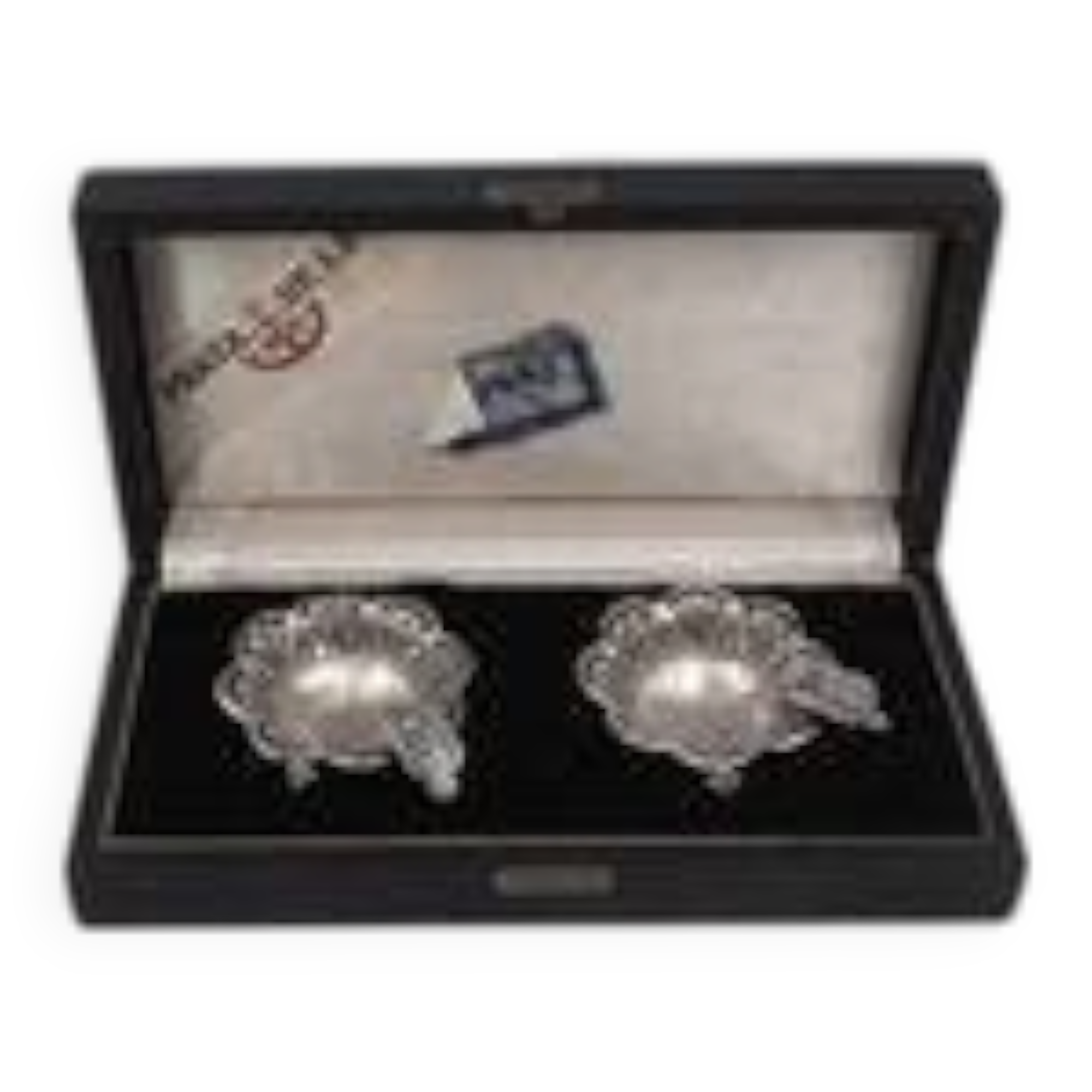 2 solid silver ashtrays, Brazil, 2 pieces of 1000 Reis 1859 + 1860.