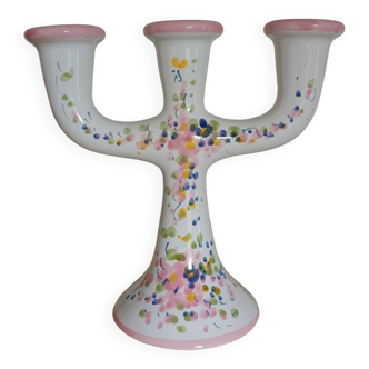 Vintage flower decor ceramic candle holder