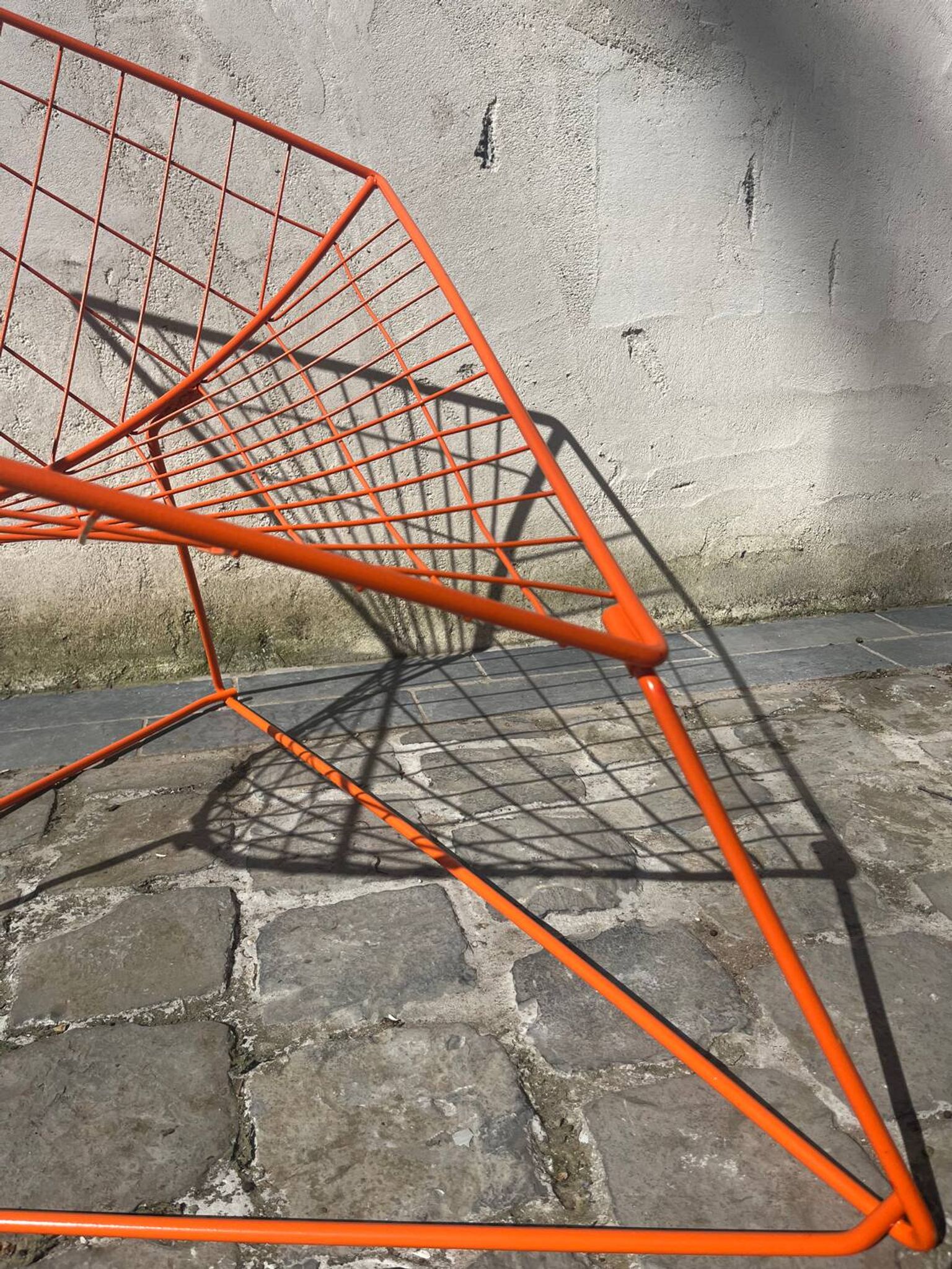 Orange lattice armchair