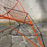 Orange lattice armchair