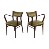 Fauteuils en cuir années 1940