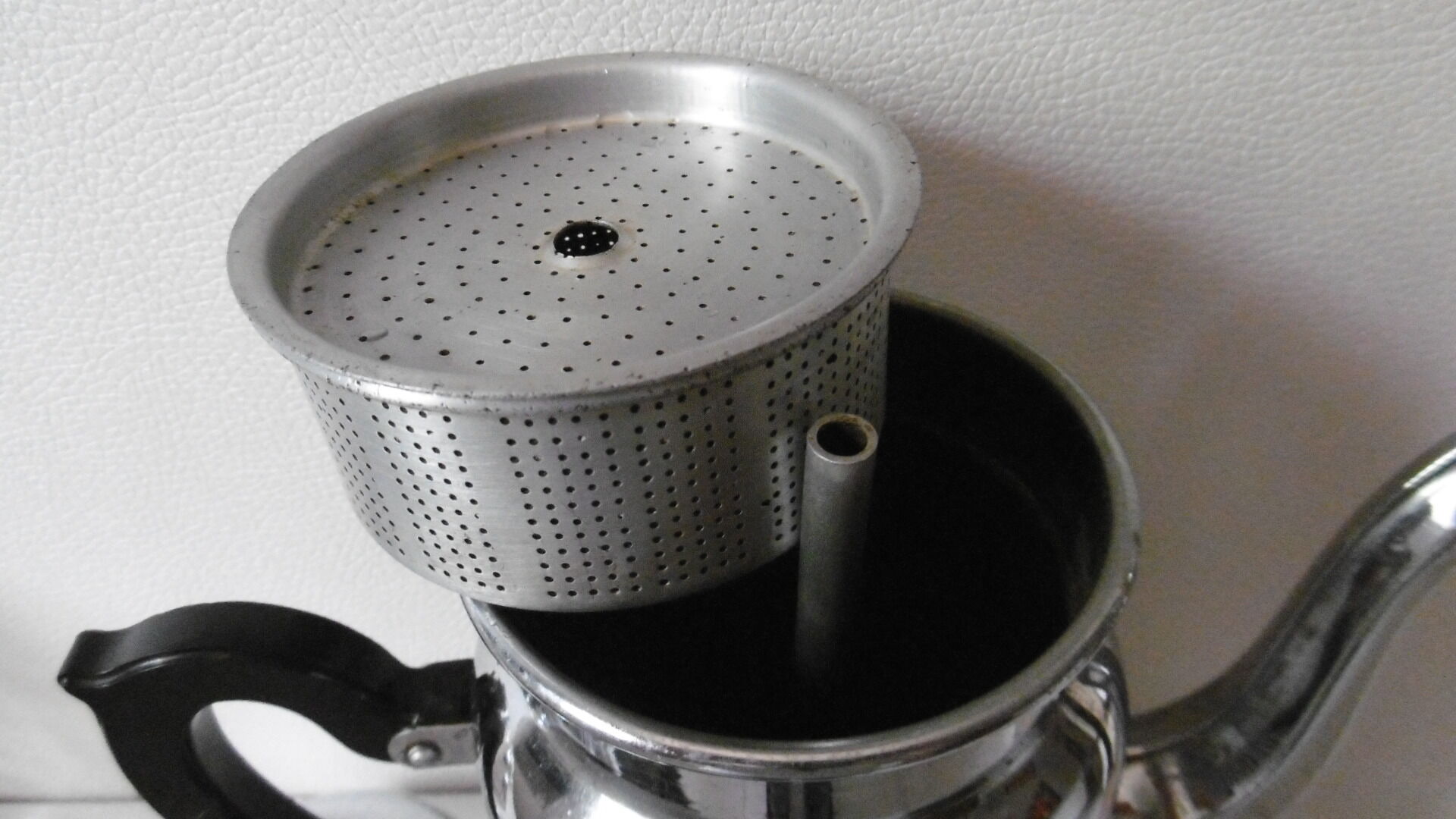 Vintage stainless steel coffee maker 50s