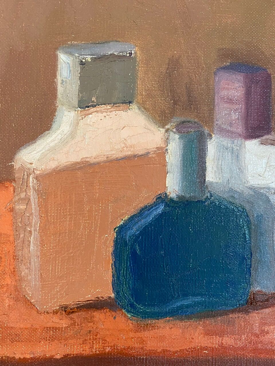 Old painting, still life with bottles, signed Milliquet (1896-1982)