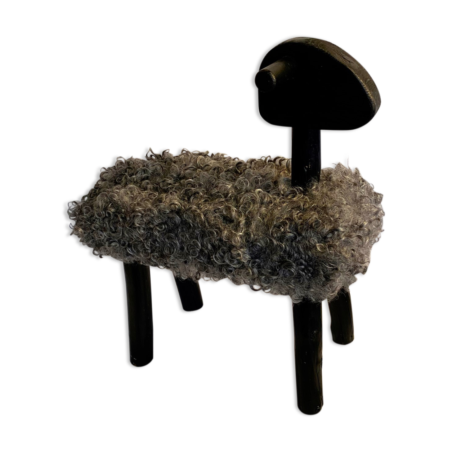 Vintage Scandinavian sheep stool