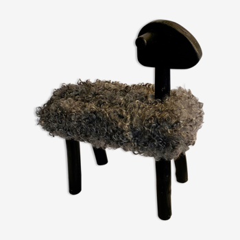 Vintage Scandinavian sheep stool