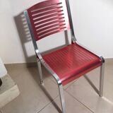 Pink chrome metal chair