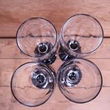 4 Luminarc Vintage Black Stemmed Red Wine Glasses