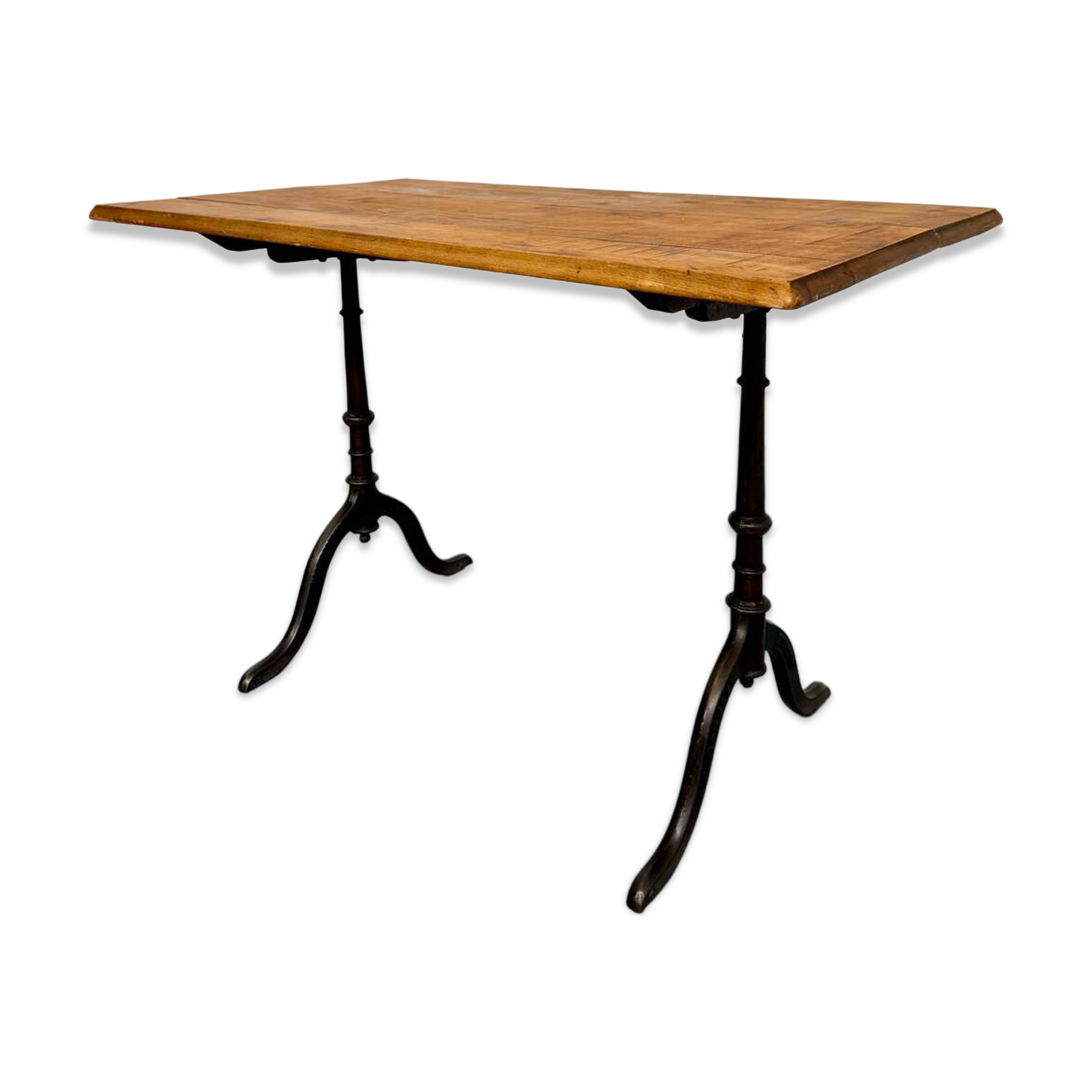 Ancienne table bistrot  Horgen Glarus en bois et fonte début XX eme
