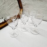 Set of 6 chiseled crystal aperitif glasses