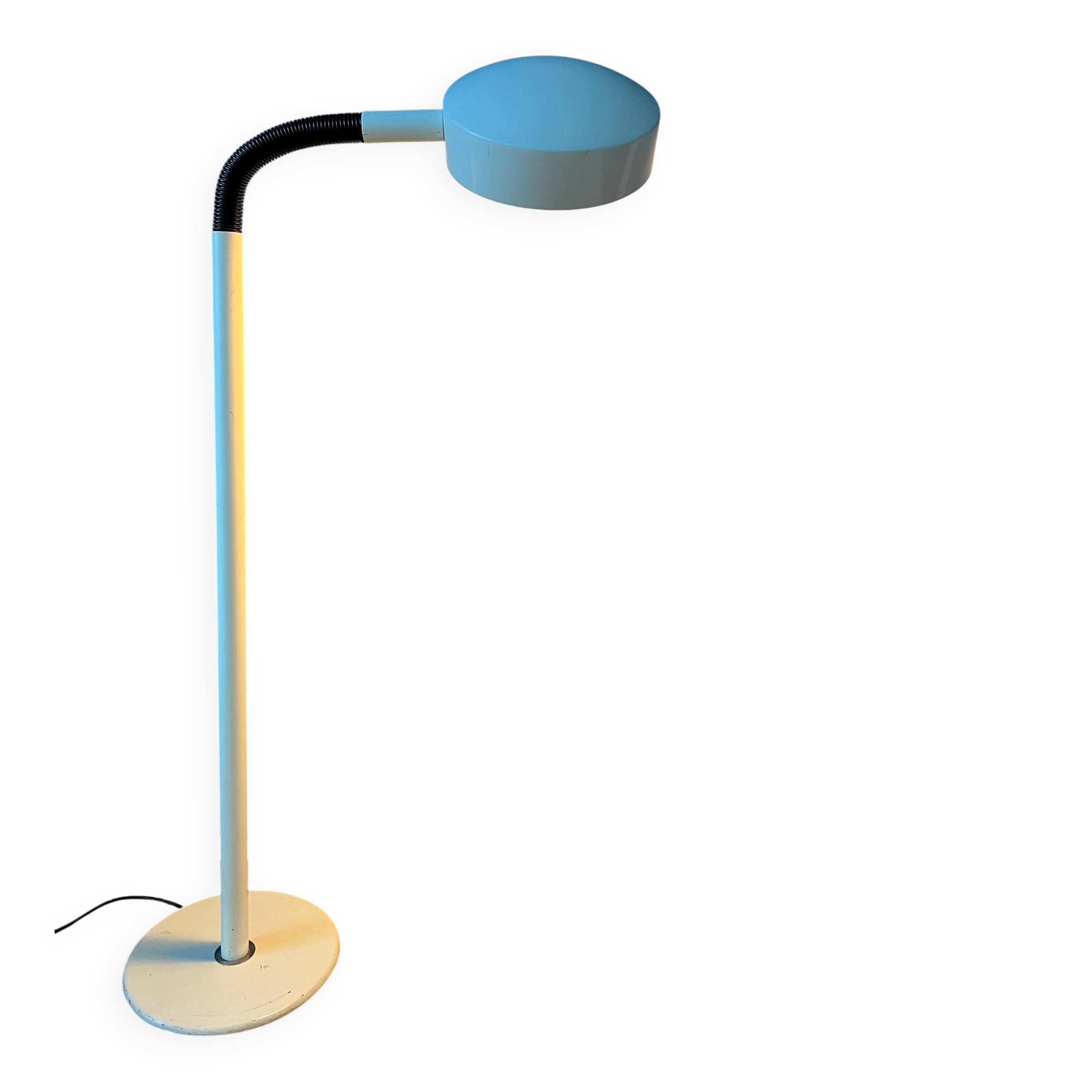 Vintage Space Age floor lamp in white metal Hala