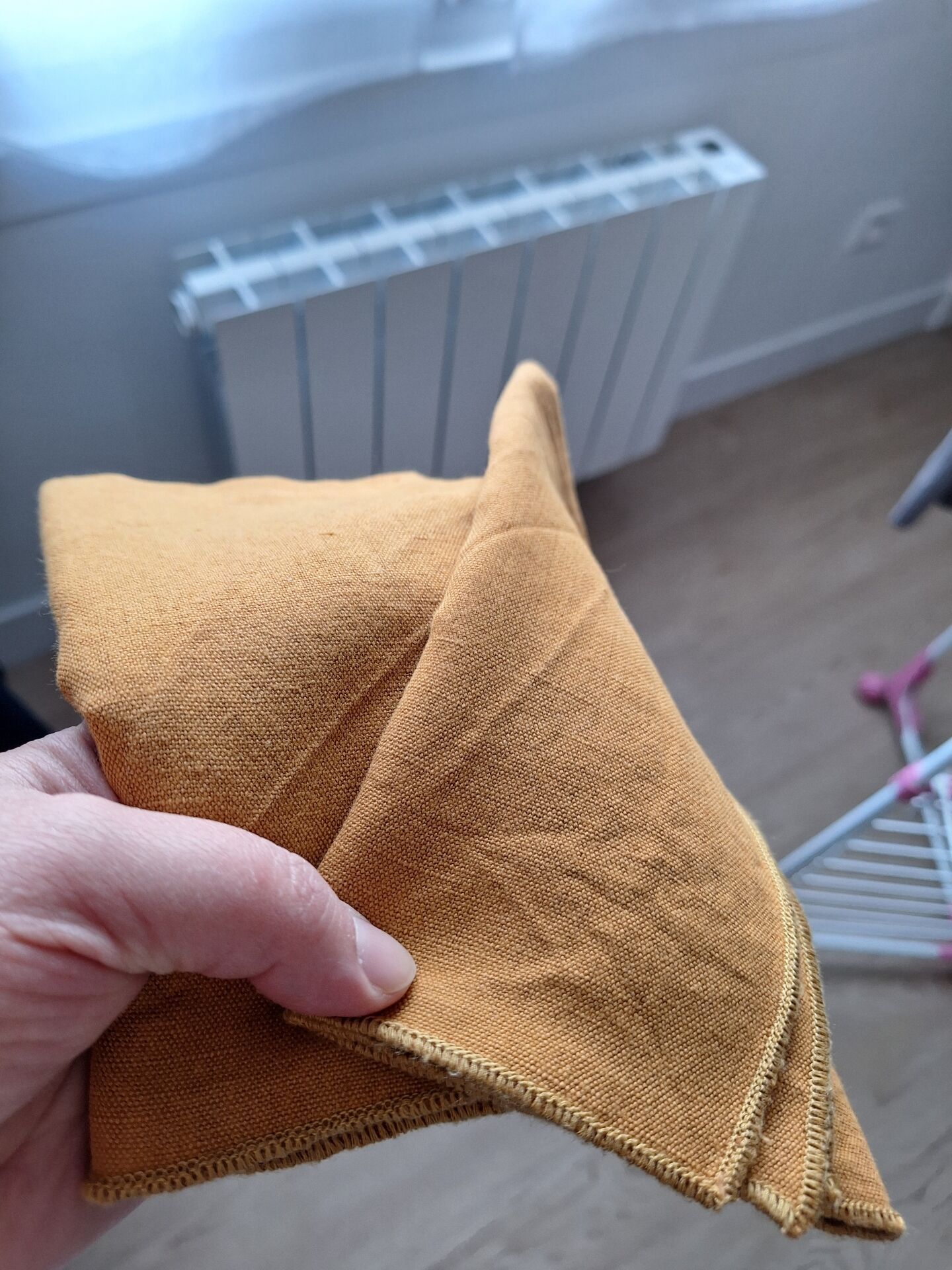Lot de 2 serviettes de table en coton et lin Bouchara couleur camel ne