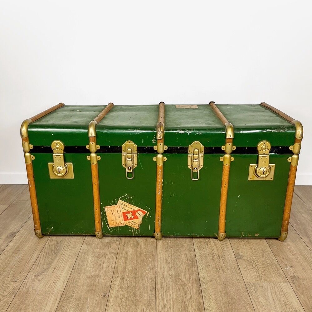 Old XXL arched mail transport trunk