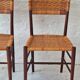 Four teak dining chairs with patinated cane after Gio Ponti, Italy 1960s