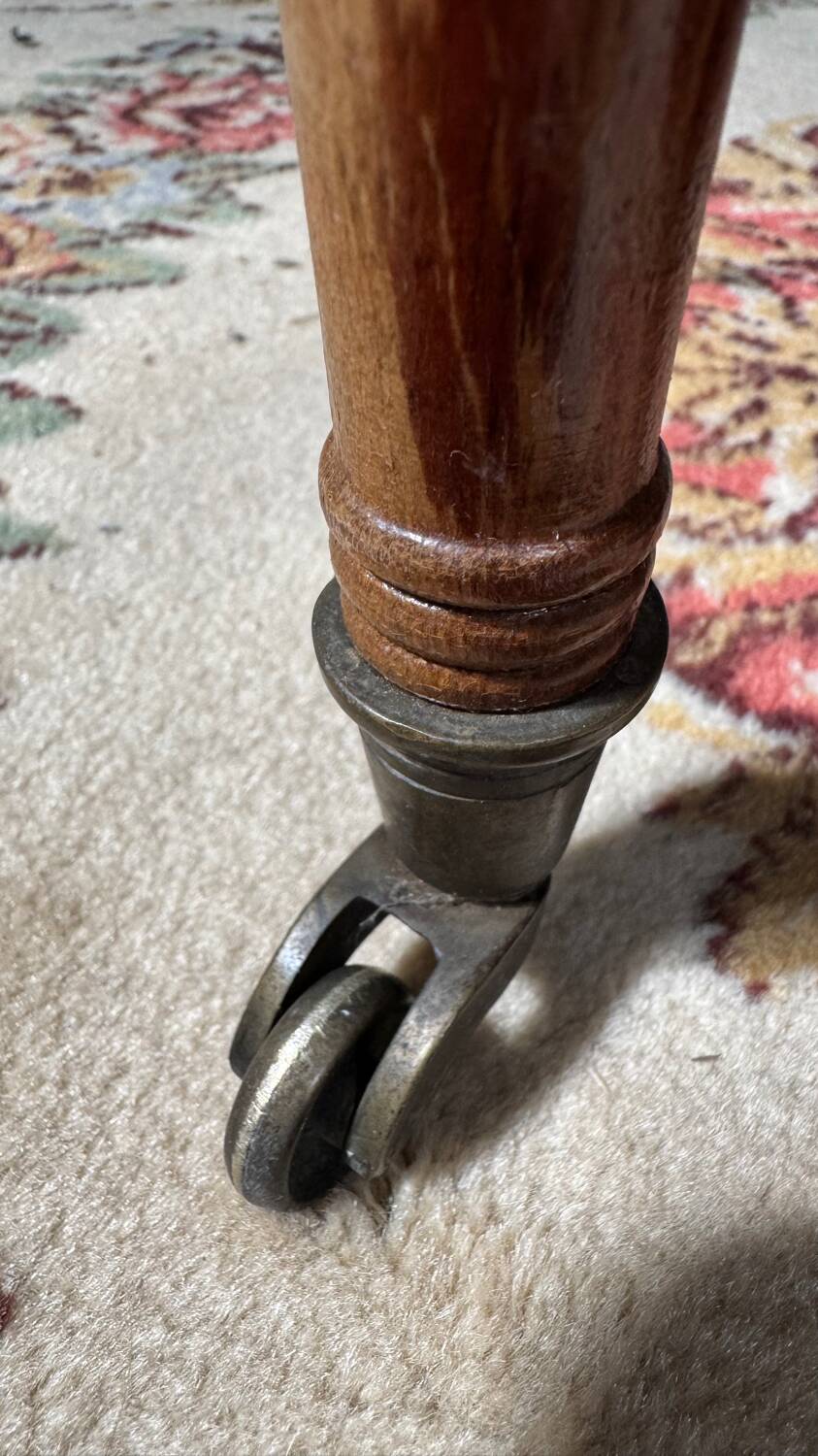 Antique mahogany rolling trolley