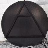 Miroir mural en verre de cristal des années 1960