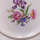 set of six vintage plates, Gien earthenware, floral style