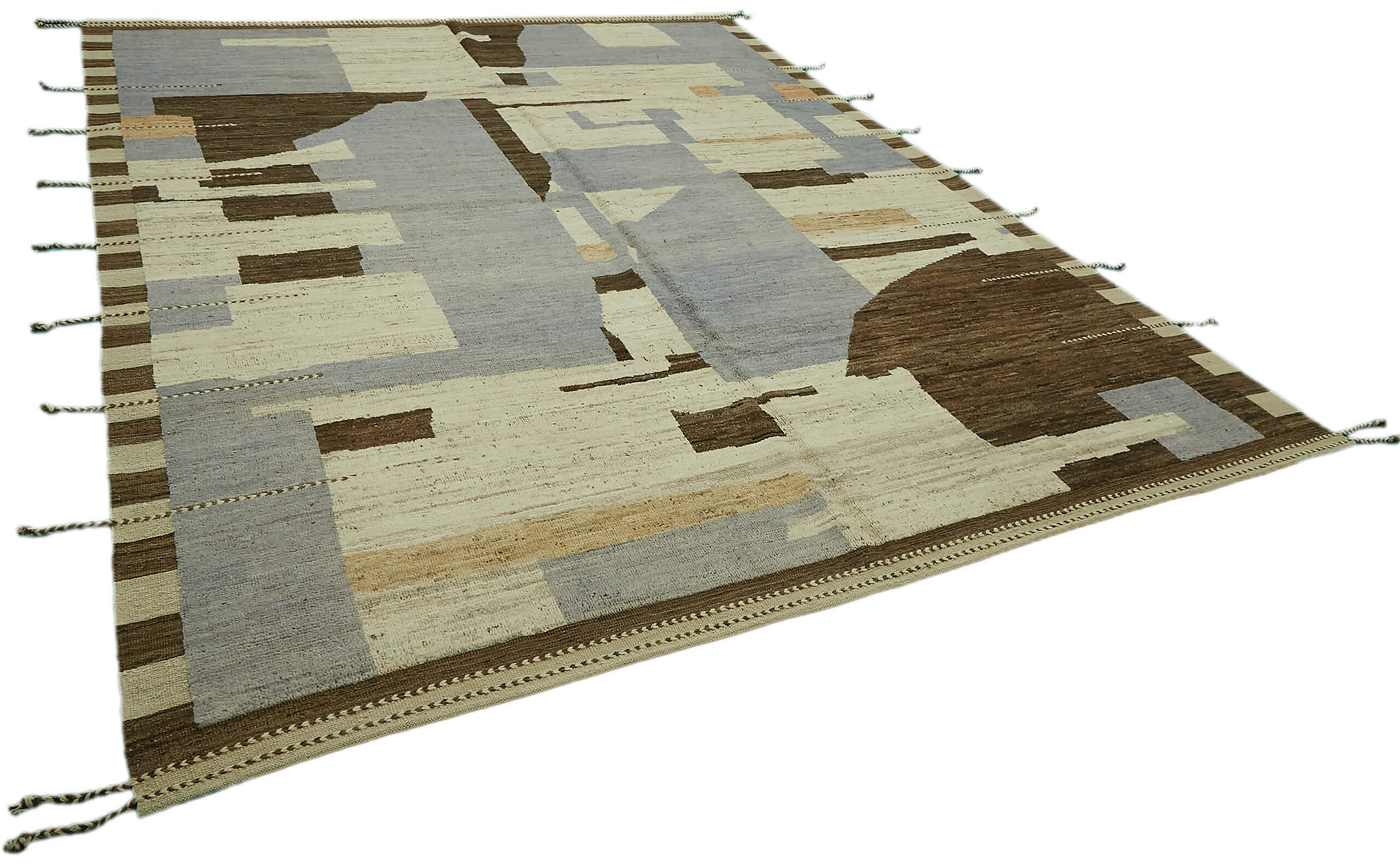 Handmade Turkish One of a Kind 280 cm x 360 cm Beige Wool Carpet