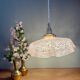 Suspension, abat-jour ancien en verre de Clichy rose