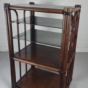 Bamboo shelf with smoked glass, 1970s