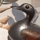 Box duck trinket pewter / brass vintage - 1970/1980