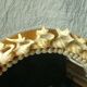 Mirror to be placed in wood and shell