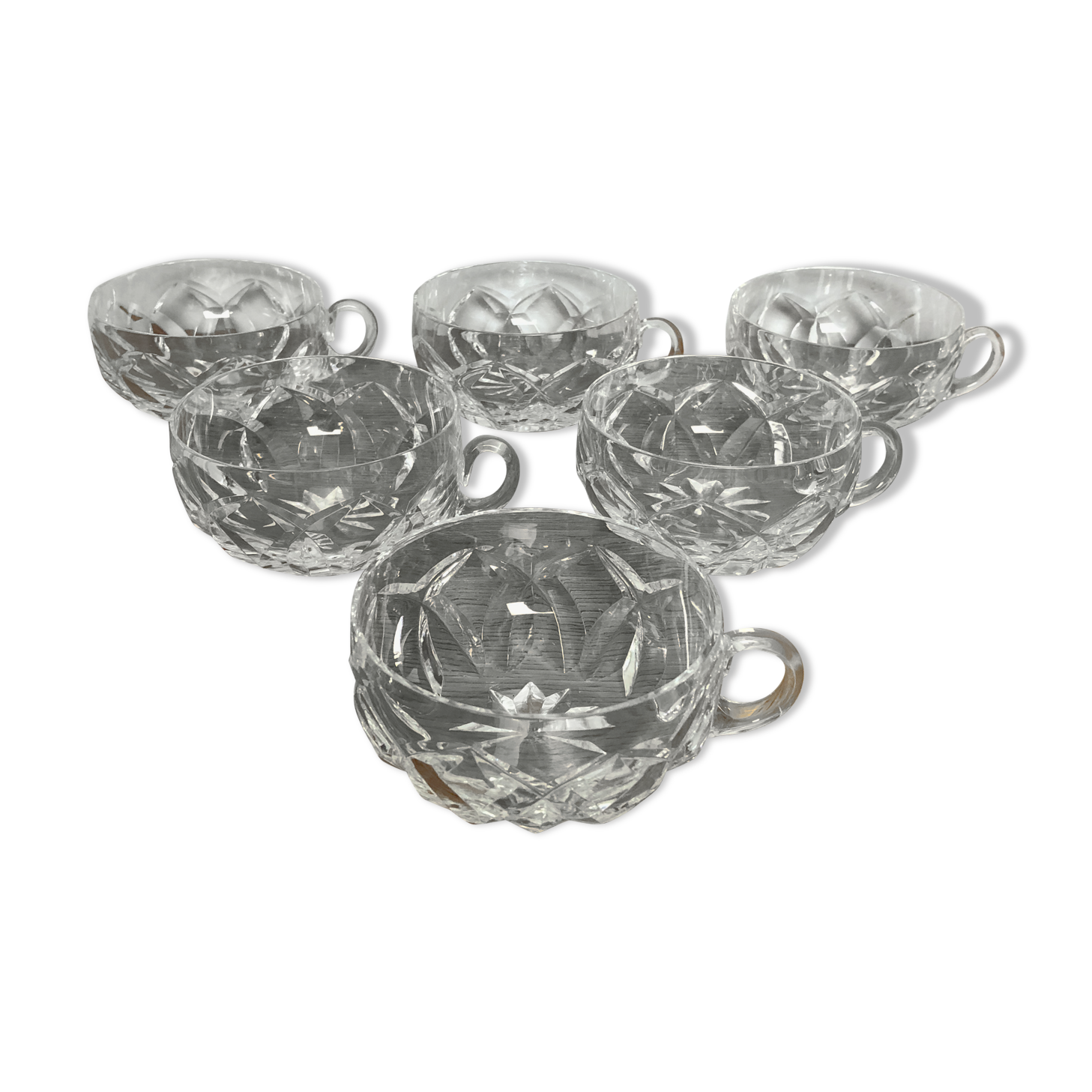 6 Cups Saint Louis Crystal