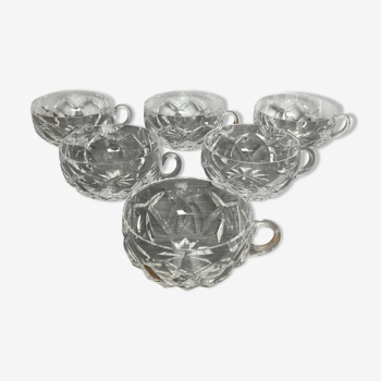 6 Cups Saint Louis Crystal