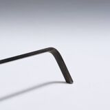 Pair of modernist brushed steel andirons, 1970s