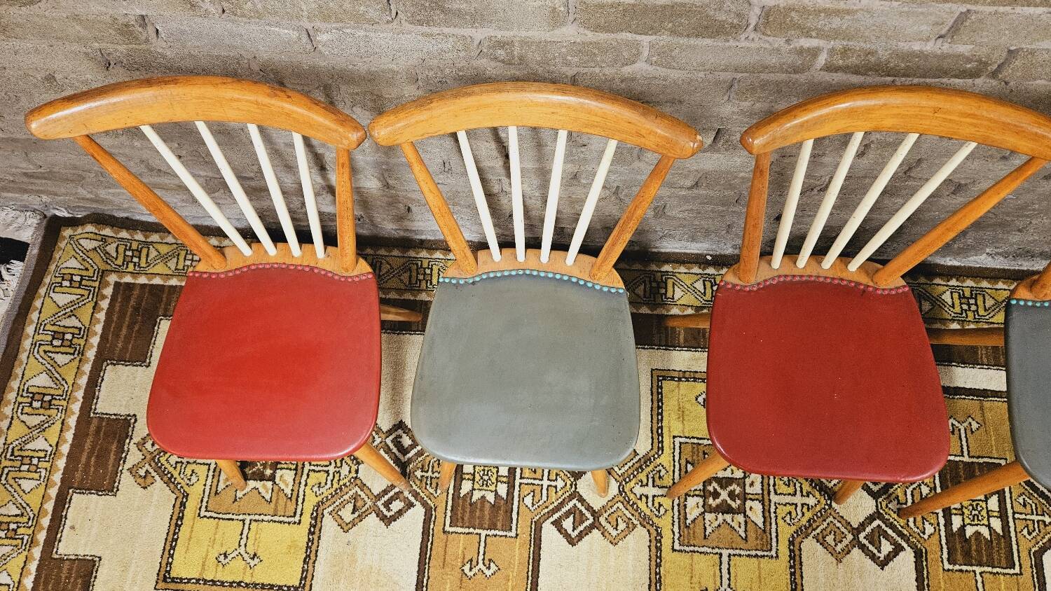 Set of 4 chairs with bars 1960