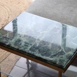 Table d'appoint en marbre vert vintage