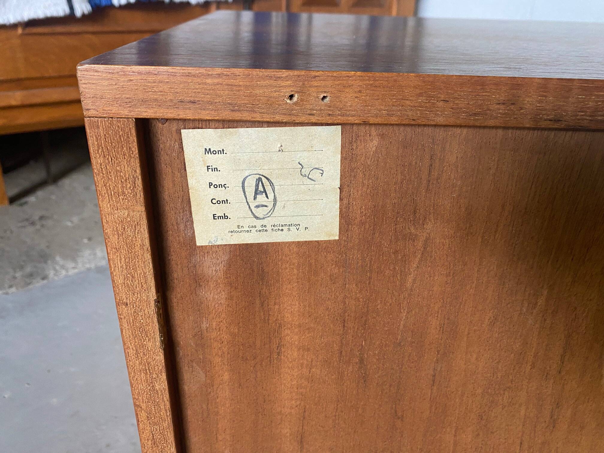 Storage unit module A (B) in Scandinavian teak from the 60s