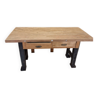 steel and wood desk console