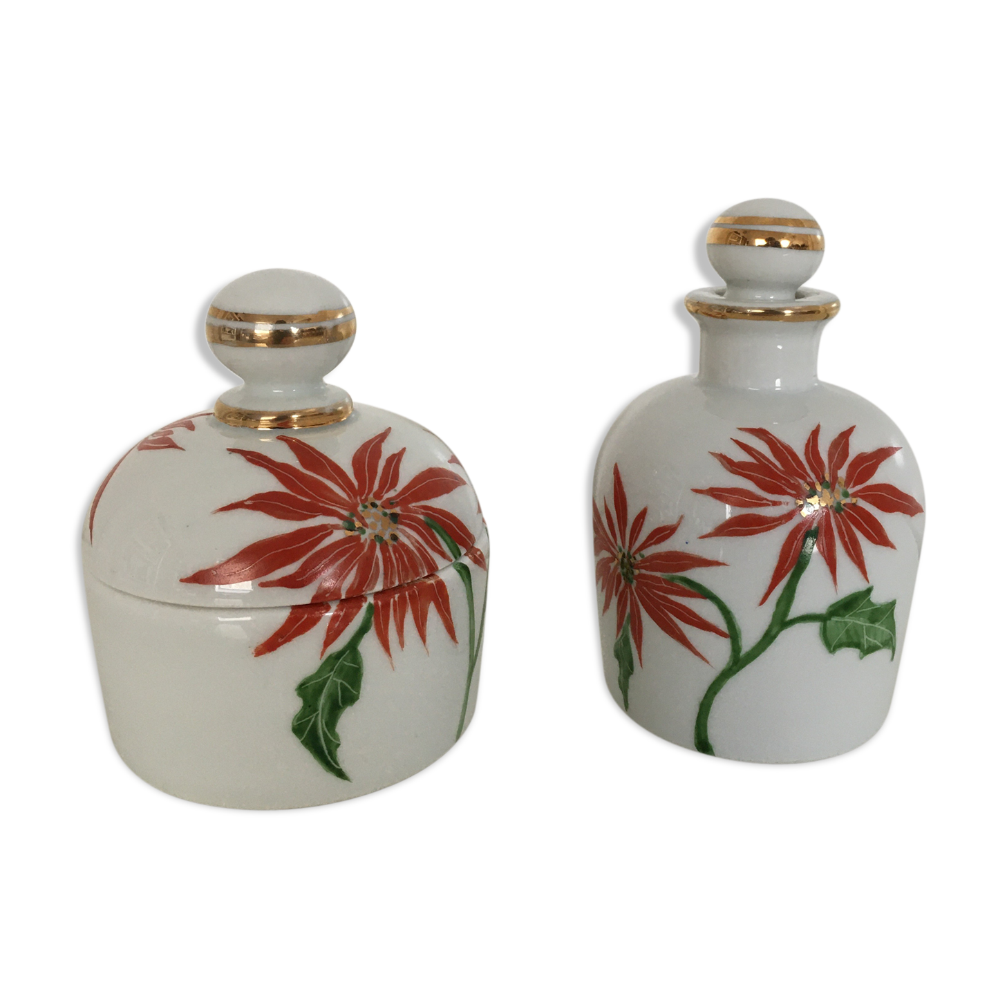 Y. Ginther porcelain jar and toilet jar