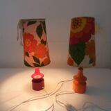 Pair of table lamp kitsch vintage bedside lamp