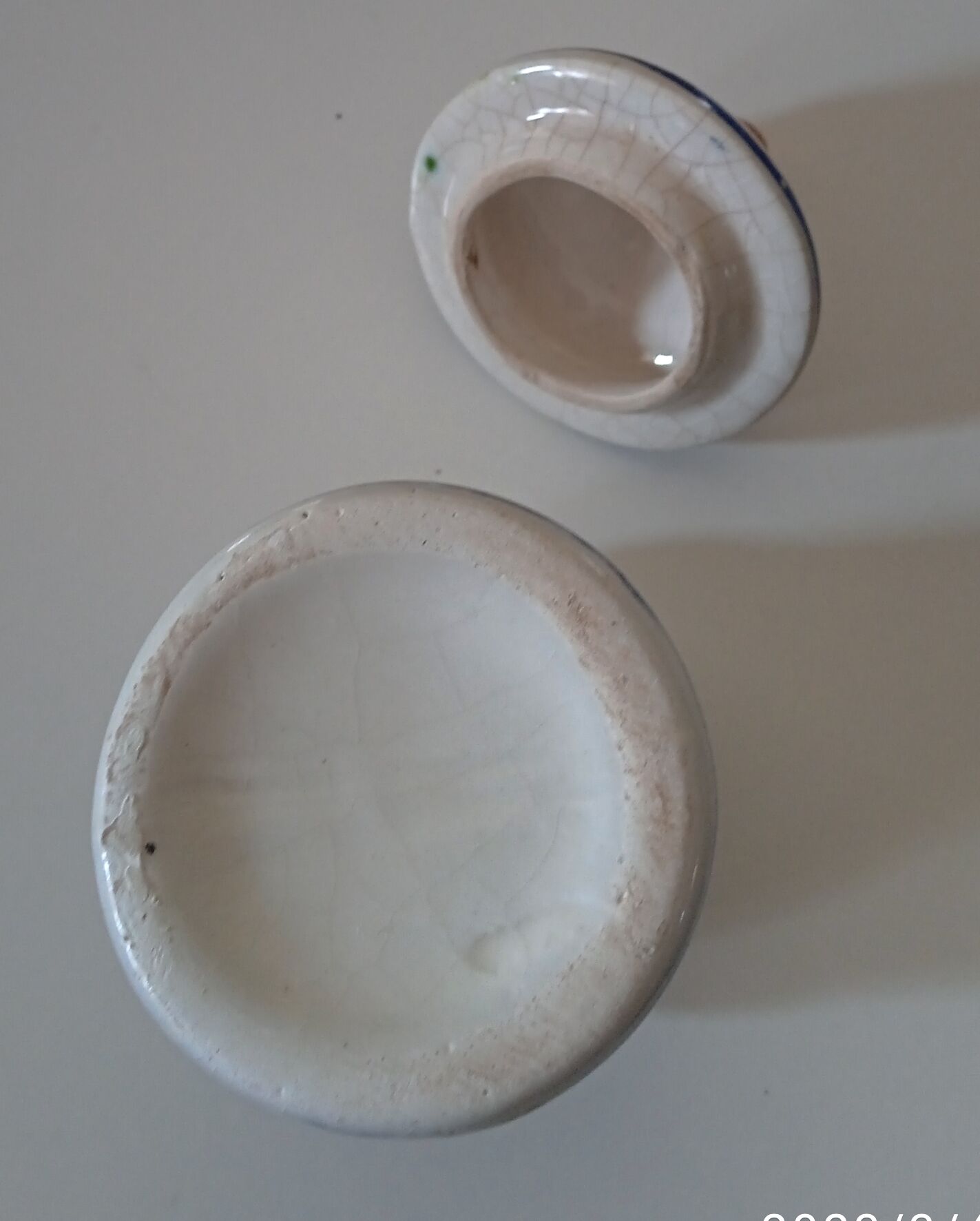 Small old earthenware spice pot