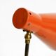 Beautiful, Large Mid-Century Modern Brass Table Lamp with a Brick-Red Shade